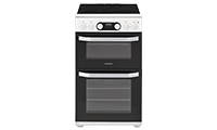 Hotpoint HD5V93CCW 50cm Double Oven Electric Cooker with Ceramic Hob - White - A Rated.