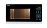 SHARP R372WM Freestanding 900W Microwave Oven in White