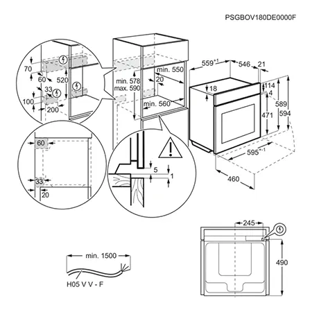 AEG BSK792380B Built In Electric Single Oven