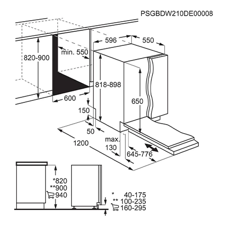 AEG FSK32610Z 60 cm integrated Dishwasher with  13 Place Settings