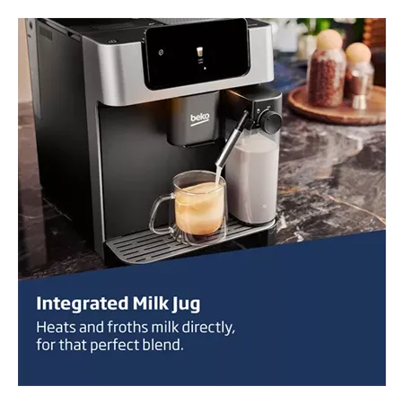 BEKO CEG7304X Bean to Cup Fully Automatic Espresso Machine with Integrated Milk Jug - Silver