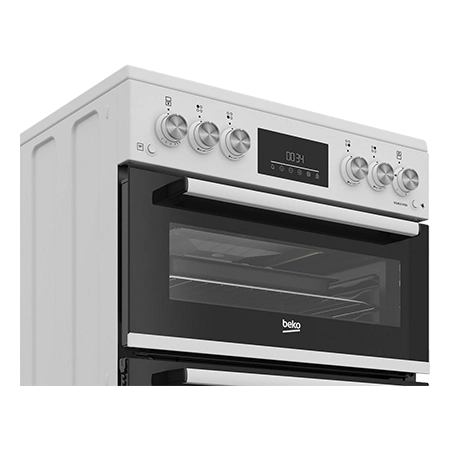 BEKO EDG6231W 60cm Twin Cavity Gas Cooker with Enamel Hob