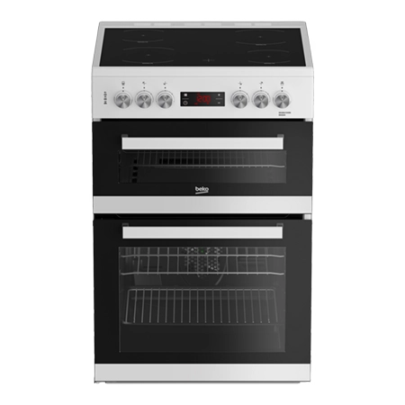 BEKO EDC634W Double Oven Electric Cooker with Ceramic Hob - White