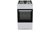 BEKO ESG50W 50cm Gas Cooker White with Single Oven , 4 Burner Hob and Enamel Pan Supports