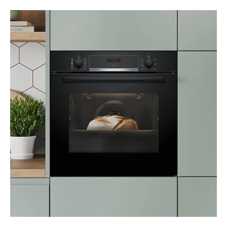 BOSCH HQA534BB3B Built-in oven with added steam function in Black