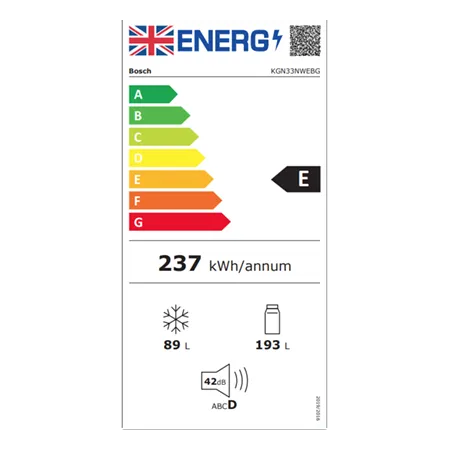 BOSCH KGN33NWEBG No Frost Fridge Freezer in White colour