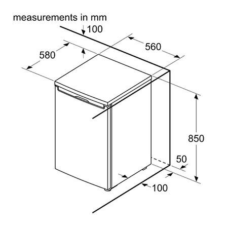 BOSCH KTR15NWECG Freestanding Under Counter Fridge