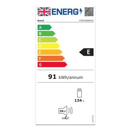 BOSCH KTR15NWECG Freestanding Under Counter Fridge