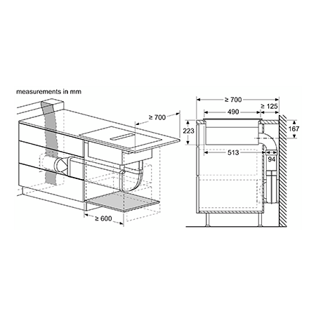 BOSCH PVQ731F15E Induction hob with integrated ventilation system