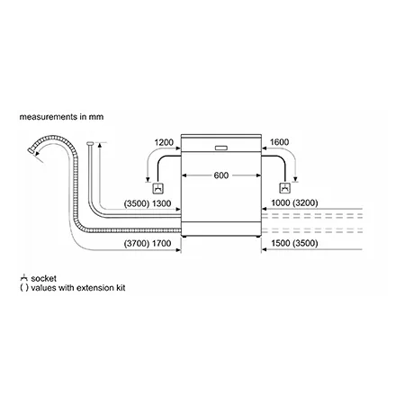 BOSCH SMS4HKW00G Dishwasher - White - 13 Place Settings