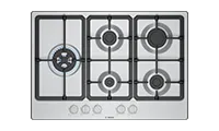 BOSCH PGM7B5K90 75cm 5 Burner Gas Hob, Stainless Steel