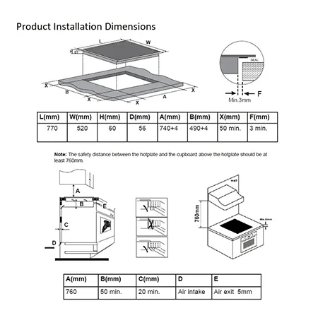 Belling IHL773BLK 77cm Touch Control Induction Hob