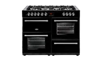 Belling 110DFTBlack Farmhouse Dual Fuel Range Cooker - Black