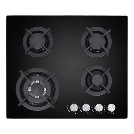 CATA UBGHJ607 60cm Gas On Glass Hob 4 Burner Inc Wok Burner with LPG convertible