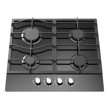 CATA UBGOG601BK Gas On Glass Hob 4 Burner Inc Wok Burner with  Cast Iron Pan Stands