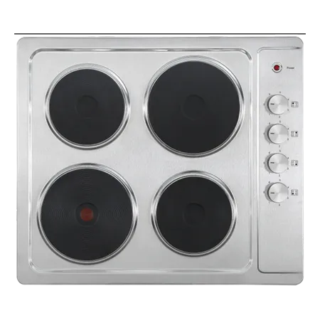 CATA UBSPH60KCR 60cm 4 solid plate electric hob with side control in Stainless Steel Colour