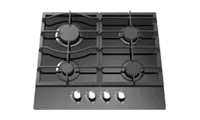 CATA UBGOG601BK Gas On Glass Hob 4 Burner Inc Wok Burner with  Cast Iron Pan Stands