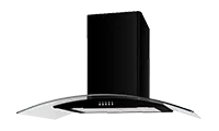 CATA UBSCG90BK 90cm Black Curved Glass Hood