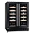 CDA CFWC624BL 60cm Freestanding Double Door Wine Cooler - Black