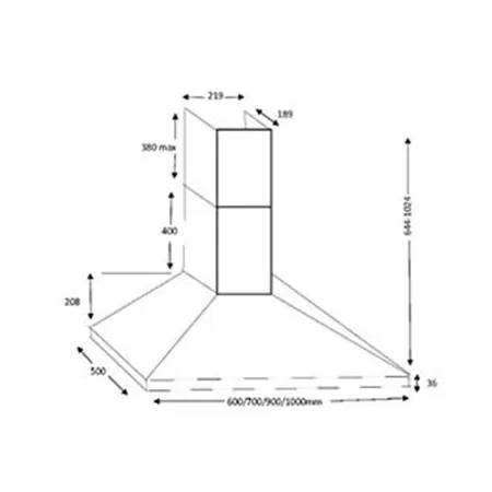 CDA ECH73BL 70cm Chimney Cooker Hood