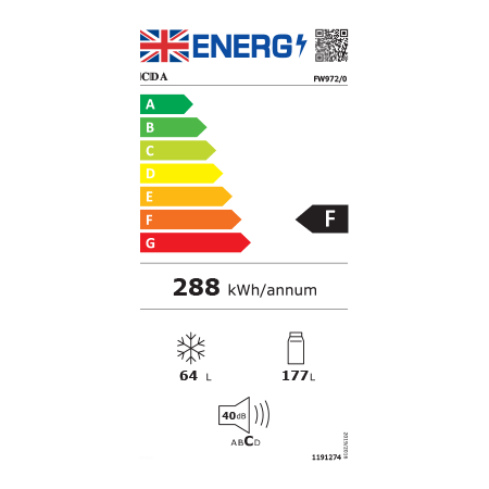 CDA FW972 Int 70/30 fridge freezer,
