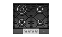 Caple C786G 58cm Built In Gas Hob, Black/Stainless Steel