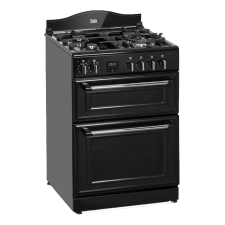 Creda C60DFMRBL 60cm Traditional Mini Dual Fuel Range Cooker with 4 Gas Burners including Wok Burner