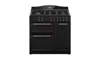 Creda C90RCDFTBL 90cm  3 Cavity Dual Fuel Range Cooker with 5 Burner Gas Hob including Wok burner in Black Colour