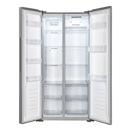 Fridgemaster MS83430ES 83.2cm 50/50 American Fridge Freezer - Silver