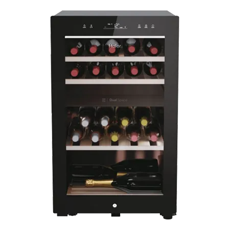 Haier HWS42GDAU1 Freestanding   42 Bottle Dual Zone Wine Cooler in Black