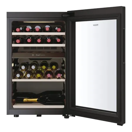 Haier HWS42GDAU1 Freestanding   42 Bottle Dual Zone Wine Cooler in Black