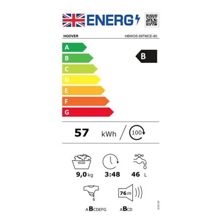 Hoover HBWOS69TMCE-80 9kg Fully Integrated Washing Machine 1600rpm
