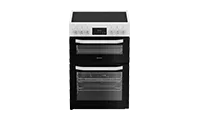 Hotpoint HDE6VDW 60cm Double Electric Ceramic Cooker - White