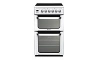 Hotpoint HUE53PS Electric Cooker with Double Oven, Ceramic Hob and Programmer