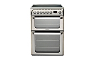 Hotpoint HUE61XS Freestanding Electric Cooker with Double Oven, Ceramic Hob and Programmer 