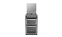 Hotpoint HUG52G Gas with LPG Option Cooker with Double Oven and 4 Burner Lidded Hob