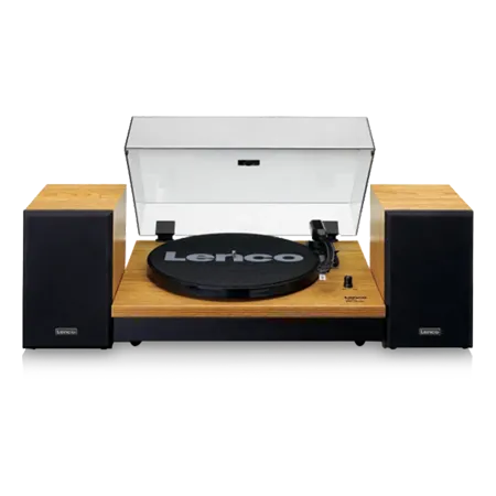 Lenco A003106 LS-300 Turntable & Hi Fi Speakers - Wood