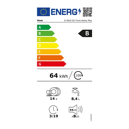 Miele G5410SC Front Active Plus Freestanding dishwasher