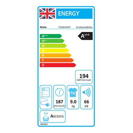 Miele TED645WP 9kg Heat Pump Tumble Dryer - White