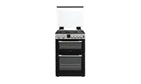 Montpellier MDOG60LS 60cm Gas  Cooker  with Double Oven With Lid Silver - LPG Jets Included