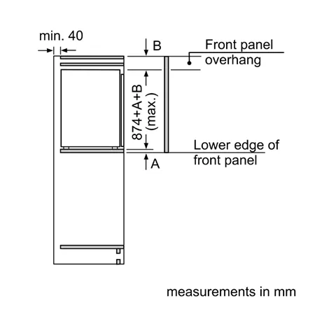 NEFF KI1212FE0 Build in Larder Fridge with Fixed Hinge Door