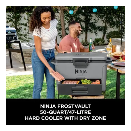 Ninja FB151UKGY FrostVault 50QT/47L Hard Cooler with Dry Zone