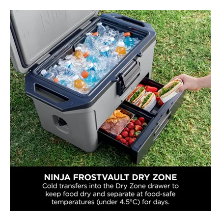 Ninja FB151UKGY FrostVault 50QT/47L Hard Cooler with Dry Zone