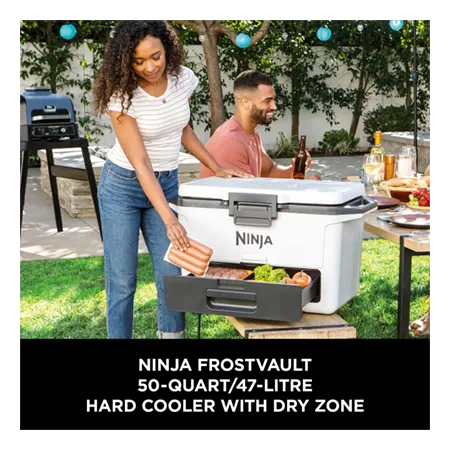 Ninja FB151UKWH FrostVault 50QT/47L Hard Cooler with Dry Zone