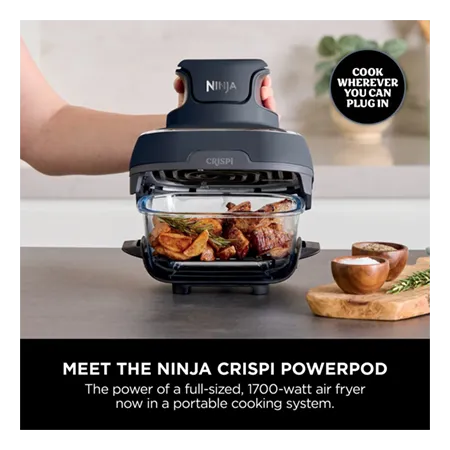 Ninja FN101UKGY CRISPi 4-in-1 Portable Air Fryer - Cyberspace Blue