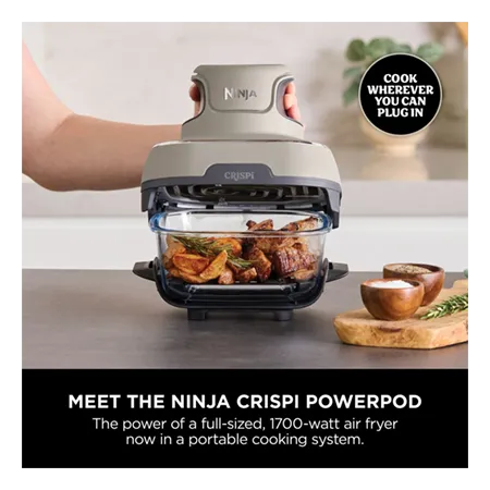 Ninja FN101UKST CRISPi 4-in-1 Portable Air Fryer - Stone