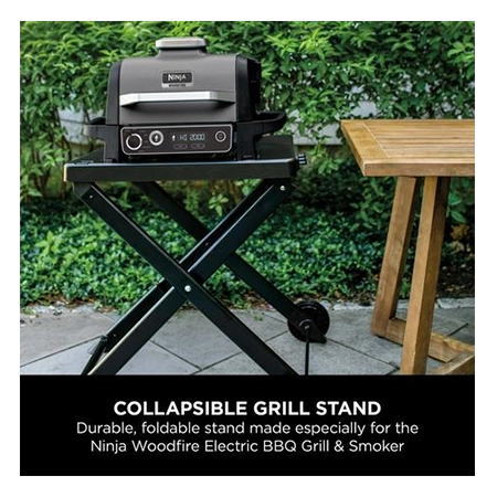 Ninja OG701UKGRSTDKIT Woodfire Electric BBQ Grill with Stand