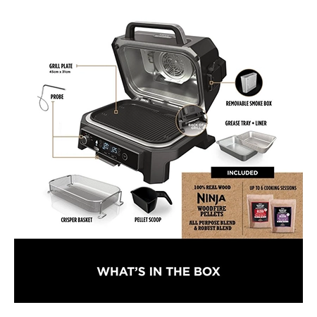 Ninja OG850UKKIT Pro XL Electric BBQ Grill & Smoker with Cover