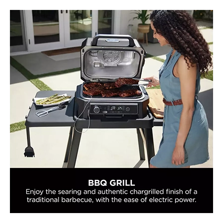 Ninja OG850UK Woodfire XL Electric BBQ Grill & Smoker - Black/Grey