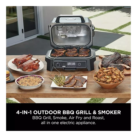 Ninja OG850UK Woodfire XL Electric BBQ Grill & Smoker - Black/Grey